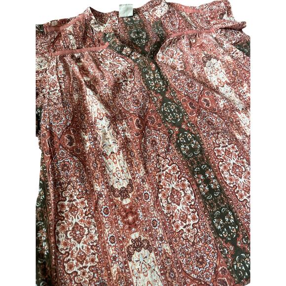 Good Hart‎ The Style Charm Medallion Print Short Sleeve Top Multi Size Medium - Picture 8 of 11